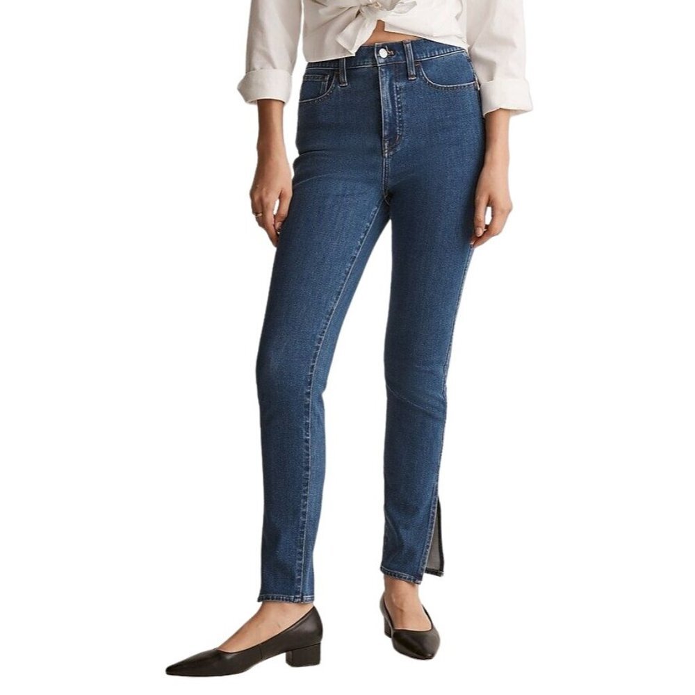 Madewell 11" High-Rise Roadtripper Skinny Jeans Slit-Hem Edition size 27 NWT